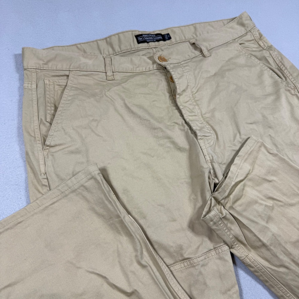 The J. Peterman Company Mens Khaki Utility Work Pants Size 38 Made in Portugal